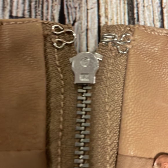 Free People Womens Faux Leather Vegan mini skirt tan size 4 - Picture 6 of 10